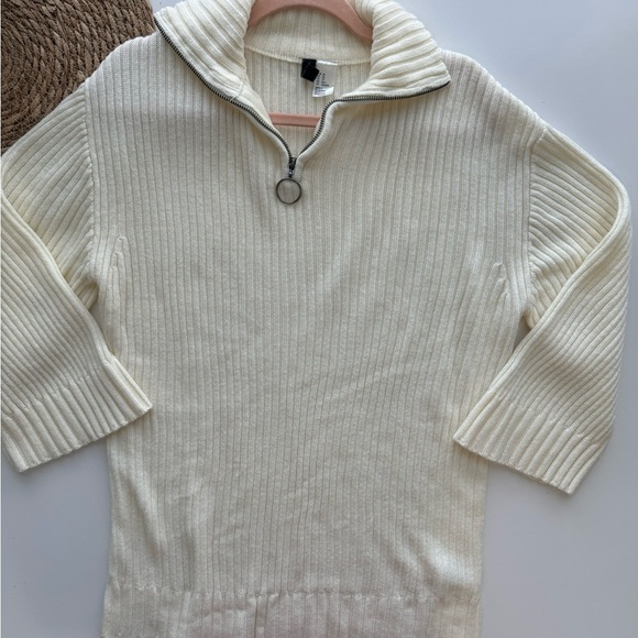 H&M Divided Womens XS Ribbed Knit Sweater With Zip Collar‎ 100% Acrylic - Picture 4 of 10